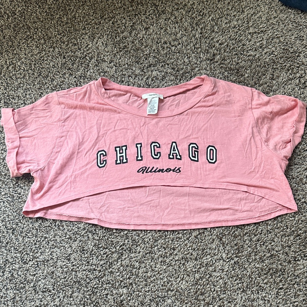 Pink Chicago Crop Top
